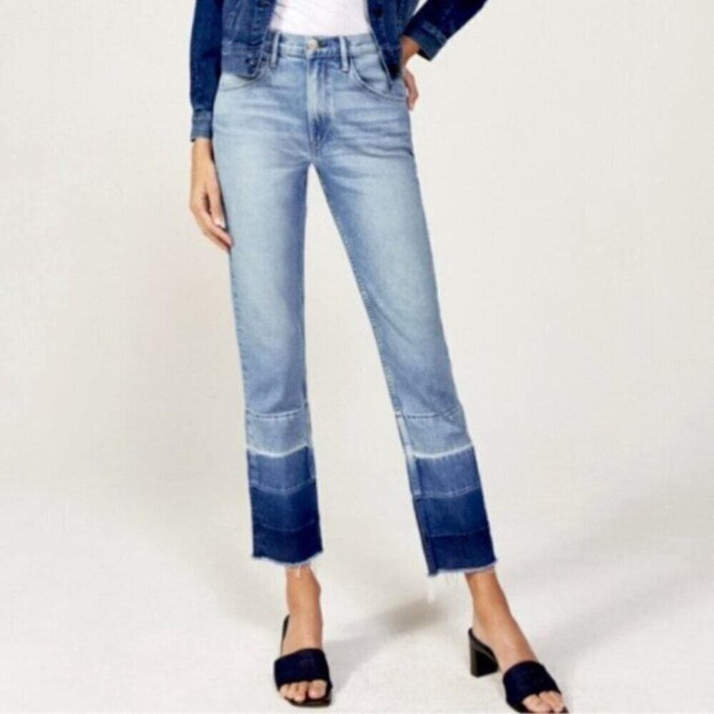 NEW 3x1 NYC Spectrum Straight Leg, Raw Hem Zipper Fly High Waist Denim Jeans 24